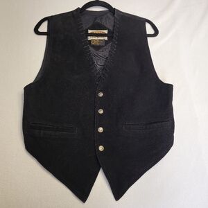 Vintage Paragraff Vest Mens Medium Leather Suede Waist Coat Sheriff Western S‎